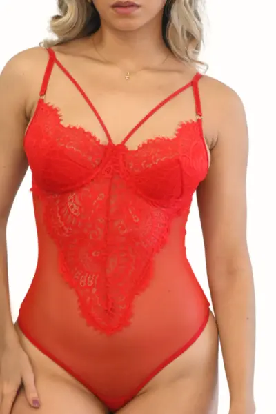 Body de Encaje Rojo Aurora