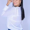 Blusa de malla transparente Blanca Bogota