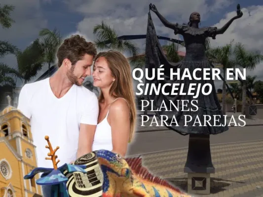 Pareja disfrutando de un plan romántico en Sincelejo antes de su viaje a las playas de Sucre