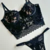 conjunto de lenceria crop top negro Bogota